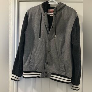 Brooklyn Cloth Gray and Black Bomber/ Varsity Jacket